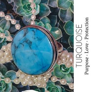 Splendid Turquoise Gemstone Chunky Handmade Ring
